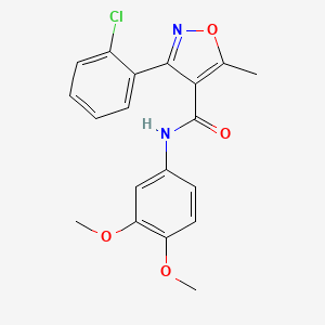 molecular formula C19H17ClN2O4 B3468653 3-(2-chlorophenyl)-N-(3,4-dimethoxyphenyl)-5-methyl-4-isoxazolecarboxamide 