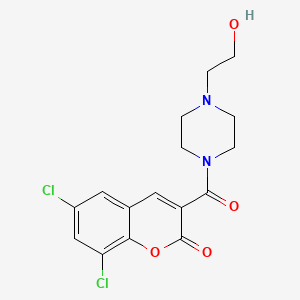 6,8-dichloro-3-{[4-(2-hydroxyethyl)-1-piperazinyl]carbonyl}-2H-chromen-2-one