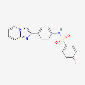 molecular formula C19H14FN3O2S B3468661 4-fluoro-N-(4-imidazo[1,2-a]pyridin-2-ylphenyl)benzenesulfonamide 