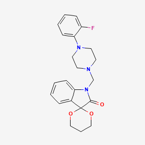 molecular formula C22H24FN3O3 B3468666 1'-{[4-(2-fluorophenyl)-1-piperazinyl]methyl}spiro[1,3-dioxane-2,3'-indol]-2'(1'H)-one 