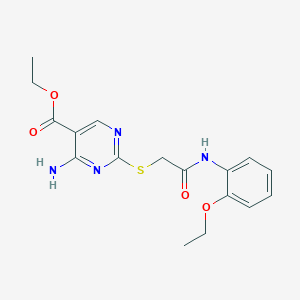 molecular formula C17H20N4O4S B3468671 ethyl 4-amino-2-({2-[(2-ethoxyphenyl)amino]-2-oxoethyl}thio)-5-pyrimidinecarboxylate 