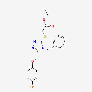 molecular formula C20H20BrN3O3S B3468700 ethyl ({4-benzyl-5-[(4-bromophenoxy)methyl]-4H-1,2,4-triazol-3-yl}thio)acetate 