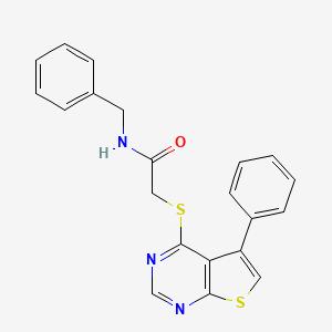 molecular formula C21H17N3OS2 B3468738 N-benzyl-2-(5-phenylthieno[2,3-d]pyrimidin-4-yl)sulfanylacetamide 