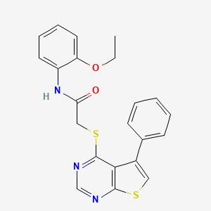 molecular formula C22H19N3O2S2 B3468748 N-(2-ethoxyphenyl)-2-[(5-phenylthieno[2,3-d]pyrimidin-4-yl)thio]acetamide 