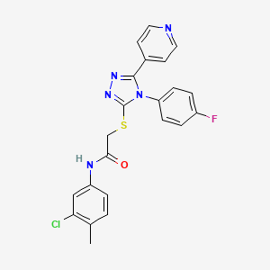 molecular formula C22H17ClFN5OS B3468750 N-(3-chloro-4-methylphenyl)-2-{[4-(4-fluorophenyl)-5-(4-pyridinyl)-4H-1,2,4-triazol-3-yl]thio}acetamide 