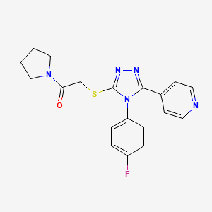 4-(4-(4-fluorophenyl)-5-{[2-oxo-2-(1-pyrrolidinyl)ethyl]thio}-4H-1,2,4-triazol-3-yl)pyridine