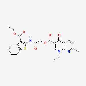 2-{[3-(ethoxycarbonyl)-4,5,6,7-tetrahydro-1-benzothien-2-yl]amino}-2-oxoethyl 1-ethyl-7-methyl-4-oxo-1,4-dihydro-1,8-naphthyridine-3-carboxylate