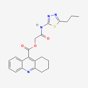 molecular formula C21H22N4O3S B3468799 2-oxo-2-[(5-propyl-1,3,4-thiadiazol-2-yl)amino]ethyl 1,2,3,4-tetrahydro-9-acridinecarboxylate 