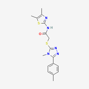 molecular formula C17H19N5OS2 B3468811 N-(4,5-dimethyl-1,3-thiazol-2-yl)-2-{[4-methyl-5-(4-methylphenyl)-4H-1,2,4-triazol-3-yl]thio}acetamide 