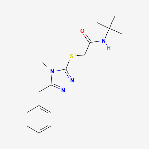 molecular formula C16H22N4OS B3468823 2-[(5-benzyl-4-methyl-4H-1,2,4-triazol-3-yl)thio]-N-(tert-butyl)acetamide 