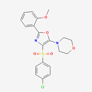 4-[4-[(4-chlorophenyl)sulfonyl]-2-(2-methoxyphenyl)-1,3-oxazol-5-yl]morpholine