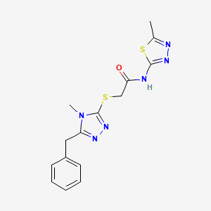 2-[(5-benzyl-4-methyl-4H-1,2,4-triazol-3-yl)thio]-N-(5-methyl-1,3,4-thiadiazol-2-yl)acetamide