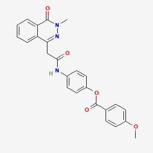 4-{[2-(3-methyl-4-oxo-3,4-dihydro-1-phthalazinyl)acetyl]amino}phenyl 4-methoxybenzoate