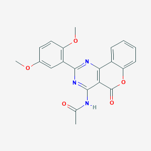 molecular formula C21H17N3O5 B3468866 N-[2-(2,5-dimethoxyphenyl)-5-oxo-5H-chromeno[4,3-d]pyrimidin-4-yl]acetamide 