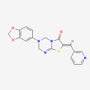 3-(1,3-benzodioxol-5-yl)-7-(3-pyridinylmethylene)-3,4-dihydro-2H-[1,3]thiazolo[3,2-a][1,3,5]triazin-6(7H)-one