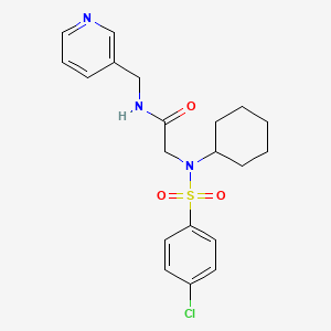 molecular formula C20H24ClN3O3S B3468873 N~2~-[(4-chlorophenyl)sulfonyl]-N~2~-cyclohexyl-N~1~-(3-pyridinylmethyl)glycinamide 