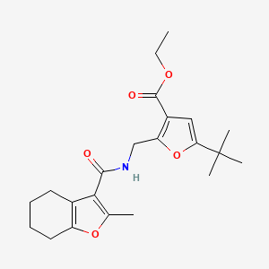 molecular formula C22H29NO5 B3468879 ethyl 5-tert-butyl-2-({[(2-methyl-4,5,6,7-tetrahydro-1-benzofuran-3-yl)carbonyl]amino}methyl)-3-furoate 