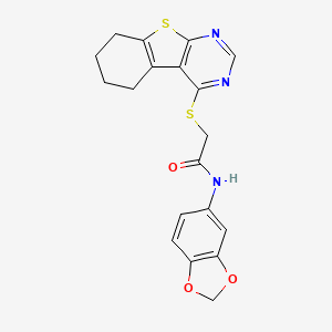 molecular formula C19H17N3O3S2 B3468887 N-1,3-benzodioxol-5-yl-2-(5,6,7,8-tetrahydro[1]benzothieno[2,3-d]pyrimidin-4-ylthio)acetamide 