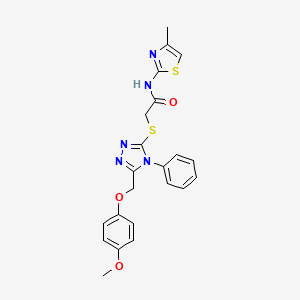 2-({5-[(4-methoxyphenoxy)methyl]-4-phenyl-4H-1,2,4-triazol-3-yl}thio)-N-(4-methyl-1,3-thiazol-2-yl)acetamide