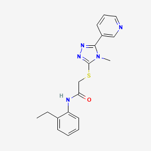 molecular formula C18H19N5OS B3468930 N-(2-ethylphenyl)-2-{[4-methyl-5-(3-pyridinyl)-4H-1,2,4-triazol-3-yl]thio}acetamide 