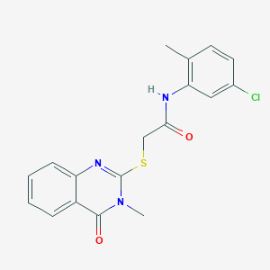 molecular formula C18H16ClN3O2S B3468943 N-(5-chloro-2-methylphenyl)-2-[(3-methyl-4-oxo-3,4-dihydro-2-quinazolinyl)thio]acetamide 