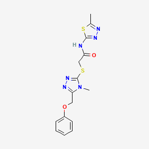 2-{[4-methyl-5-(phenoxymethyl)-4H-1,2,4-triazol-3-yl]thio}-N-(5-methyl-1,3,4-thiadiazol-2-yl)acetamide