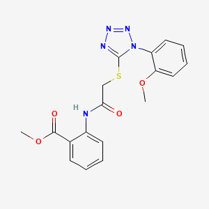 molecular formula C18H17N5O4S B3468972 methyl 2-[({[1-(2-methoxyphenyl)-1H-tetrazol-5-yl]thio}acetyl)amino]benzoate 