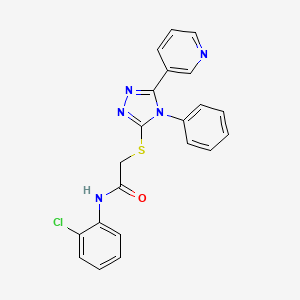 molecular formula C21H16ClN5OS B3468979 N-(2-chlorophenyl)-2-{[4-phenyl-5-(3-pyridinyl)-4H-1,2,4-triazol-3-yl]thio}acetamide 