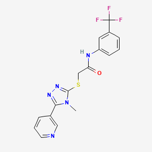 molecular formula C17H14F3N5OS B3468988 2-{[4-methyl-5-(3-pyridinyl)-4H-1,2,4-triazol-3-yl]thio}-N-[3-(trifluoromethyl)phenyl]acetamide 