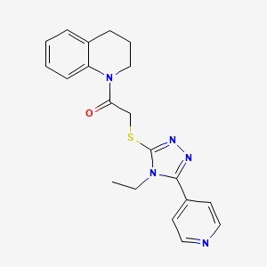 molecular formula C20H21N5OS B3469000 1-({[4-ethyl-5-(4-pyridinyl)-4H-1,2,4-triazol-3-yl]thio}acetyl)-1,2,3,4-tetrahydroquinoline 