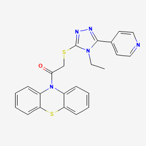 molecular formula C23H19N5OS2 B3469008 10-({[4-ethyl-5-(4-pyridinyl)-4H-1,2,4-triazol-3-yl]thio}acetyl)-10H-phenothiazine 