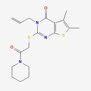 molecular formula C18H23N3O2S2 B3469014 3-allyl-5,6-dimethyl-2-{[2-oxo-2-(1-piperidinyl)ethyl]thio}thieno[2,3-d]pyrimidin-4(3H)-one 