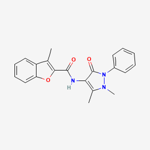 molecular formula C21H19N3O3 B3469029 N-(1,5-dimethyl-3-oxo-2-phenyl-2,3-dihydro-1H-pyrazol-4-yl)-3-methyl-1-benzofuran-2-carboxamide CAS No. 378775-33-8