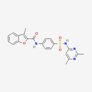 molecular formula C22H20N4O4S B3469034 N-(4-{[(2,6-dimethyl-4-pyrimidinyl)amino]sulfonyl}phenyl)-3-methyl-1-benzofuran-2-carboxamide 