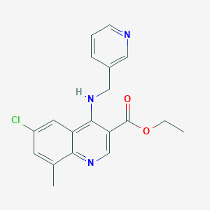 ethyl 6-chloro-8-methyl-4-[(3-pyridinylmethyl)amino]-3-quinolinecarboxylate