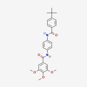 molecular formula C27H30N2O5 B3469076 N-{4-[(4-tert-butylbenzoyl)amino]phenyl}-3,4,5-trimethoxybenzamide 