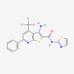 3-amino-6-phenyl-N-1,3-thiazol-2-yl-4-(trifluoromethyl)thieno[2,3-b]pyridine-2-carboxamide