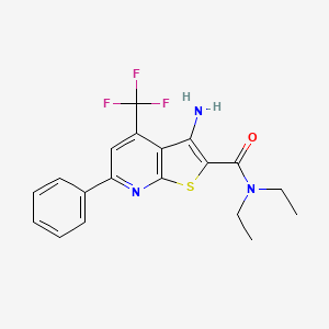 3-amino-N,N-diethyl-6-phenyl-4-(trifluoromethyl)thieno[2,3-b]pyridine-2-carboxamide