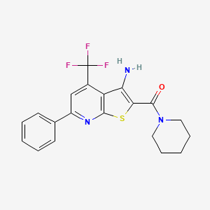 6-phenyl-2-(1-piperidinylcarbonyl)-4-(trifluoromethyl)thieno[2,3-b]pyridin-3-amine