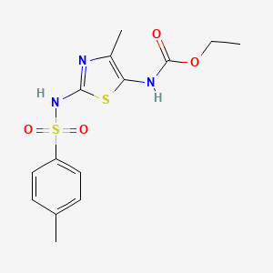 molecular formula C14H17N3O4S2 B3469121 ethyl (4-methyl-2-{[(4-methylphenyl)sulfonyl]amino}-1,3-thiazol-5-yl)carbamate 