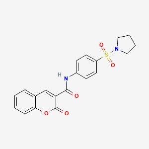 2-oxo-N-[4-(1-pyrrolidinylsulfonyl)phenyl]-2H-chromene-3-carboxamide