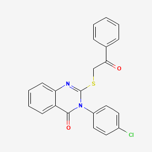 molecular formula C22H15ClN2O2S B3469160 3-(4-chlorophenyl)-2-[(2-oxo-2-phenylethyl)thio]-4(3H)-quinazolinone CAS No. 431065-89-3