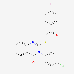 molecular formula C22H14ClFN2O2S B3469167 3-(4-chlorophenyl)-2-{[2-(4-fluorophenyl)-2-oxoethyl]thio}-4(3H)-quinazolinone CAS No. 380474-64-6