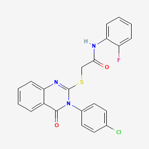 molecular formula C22H15ClFN3O2S B3469168 2-{[3-(4-chlorophenyl)-4-oxo-3,4-dihydro-2-quinazolinyl]thio}-N-(2-fluorophenyl)acetamide CAS No. 430470-66-9