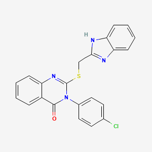 molecular formula C22H15ClN4OS B3469175 2-[(1H-benzimidazol-2-ylmethyl)thio]-3-(4-chlorophenyl)-4(3H)-quinazolinone 