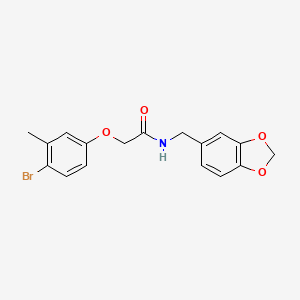 N-(1,3-benzodioxol-5-ylmethyl)-2-(4-bromo-3-methylphenoxy)acetamide