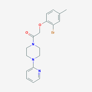 molecular formula C18H20BrN3O2 B3469192 1-[(2-bromo-4-methylphenoxy)acetyl]-4-(2-pyridinyl)piperazine CAS No. 6083-63-2