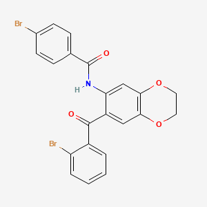4-bromo-N-[7-(2-bromobenzoyl)-2,3-dihydro-1,4-benzodioxin-6-yl]benzamide