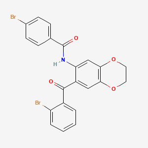 molecular formula C22H15Br2NO4 B3469235 4-bromo-N-[7-(2-bromobenzoyl)-2,3-dihydro-1,4-benzodioxin-6-yl]benzamide 