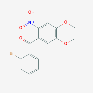 molecular formula C15H10BrNO5 B3469243 (2-bromophenyl)(7-nitro-2,3-dihydro-1,4-benzodioxin-6-yl)methanone 